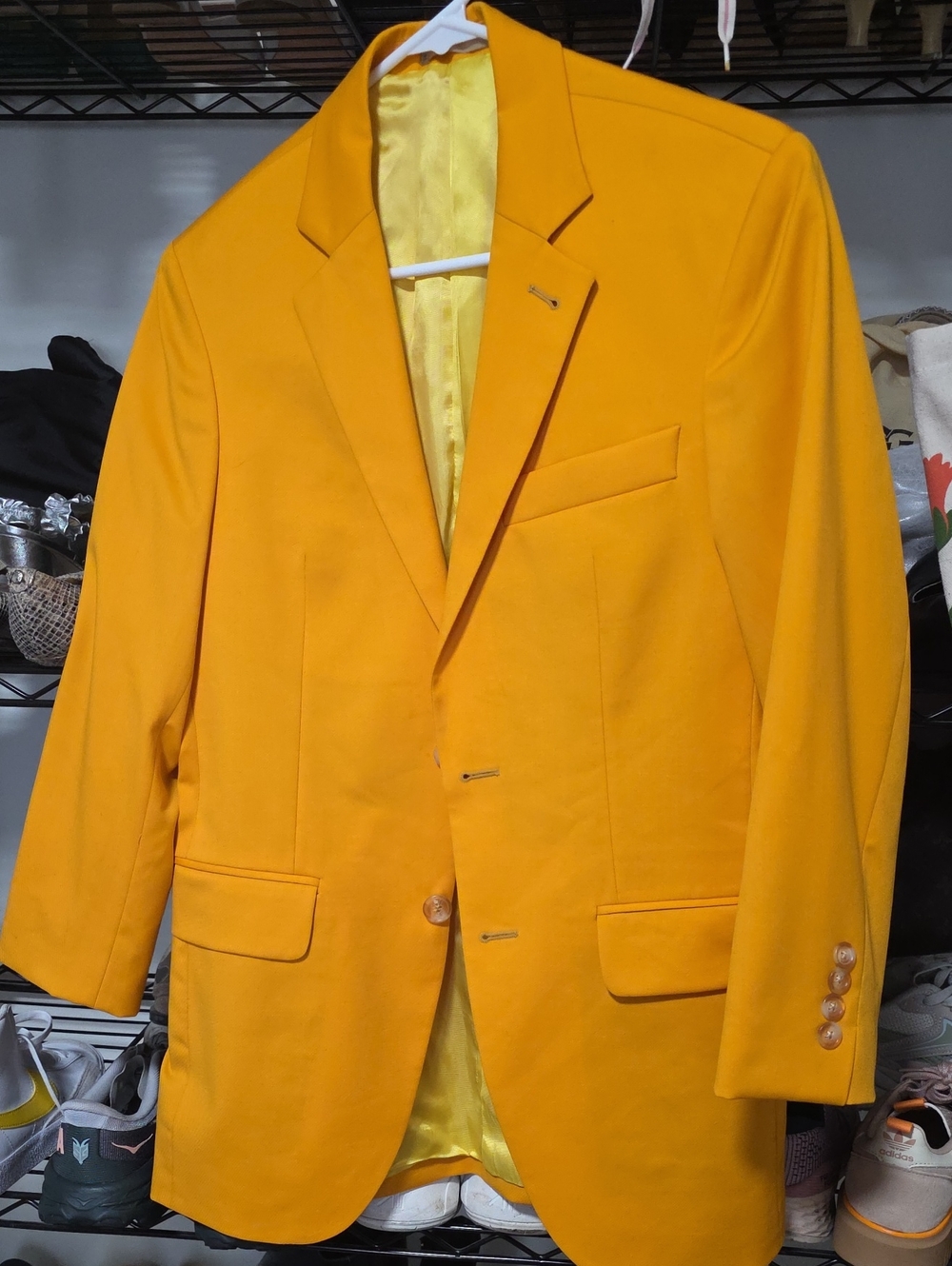 Women's Yellow Blazer - Classic Single-Breasted Suit Jacket